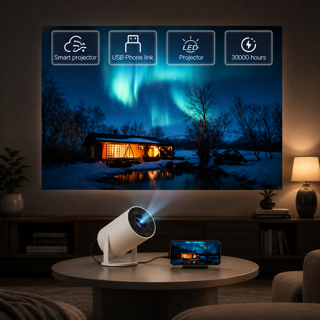 P30 Pro Smart Mini Projector
