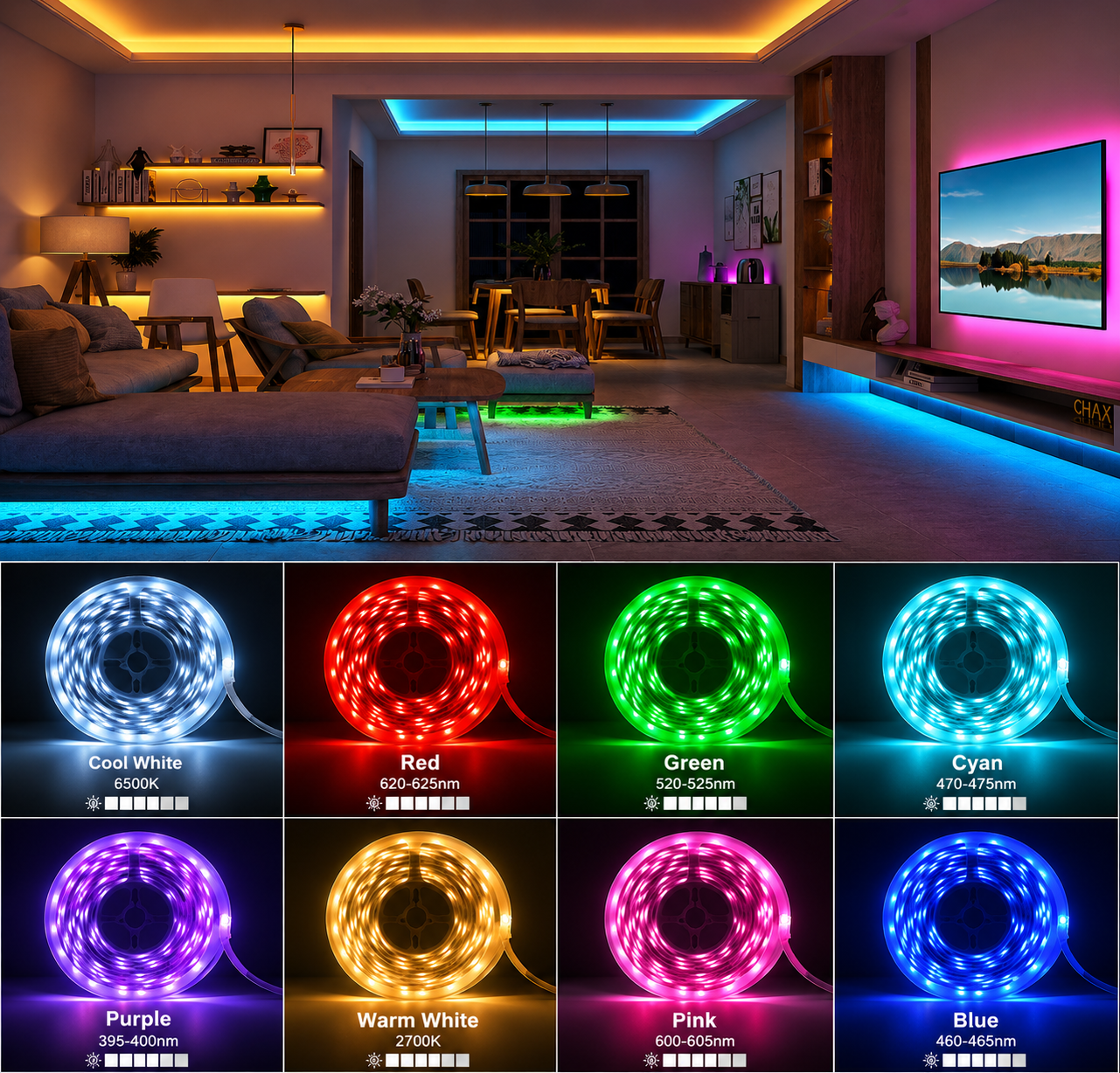RGB LED Strip Lights with App