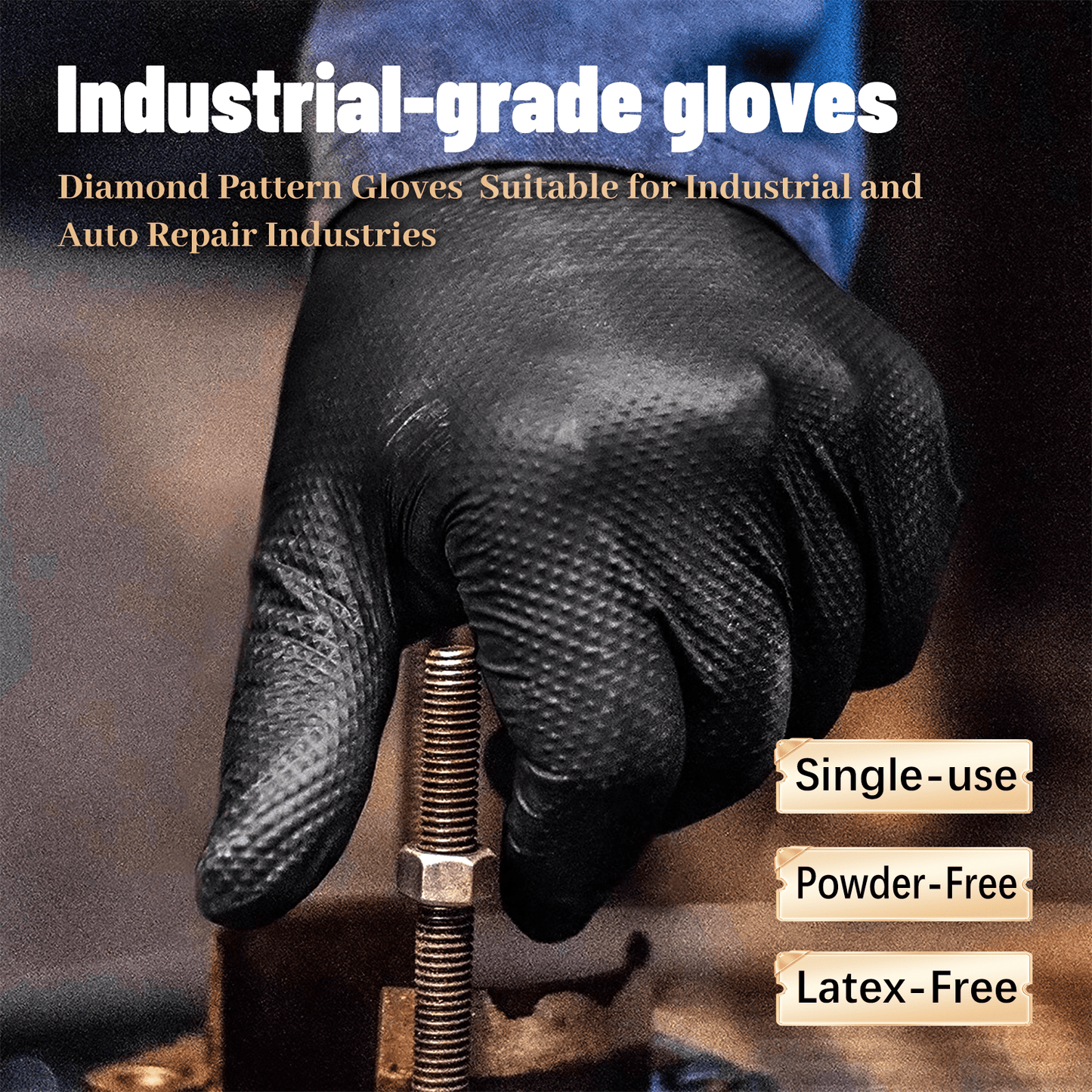 GripShield™ - Diamond Nitrile Gloves