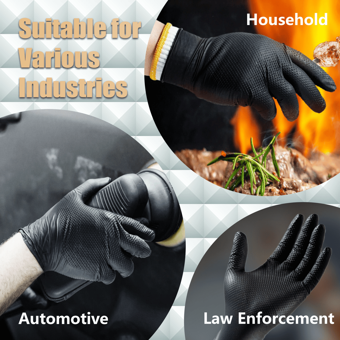 GripShield™ - Diamond Nitrile Gloves
