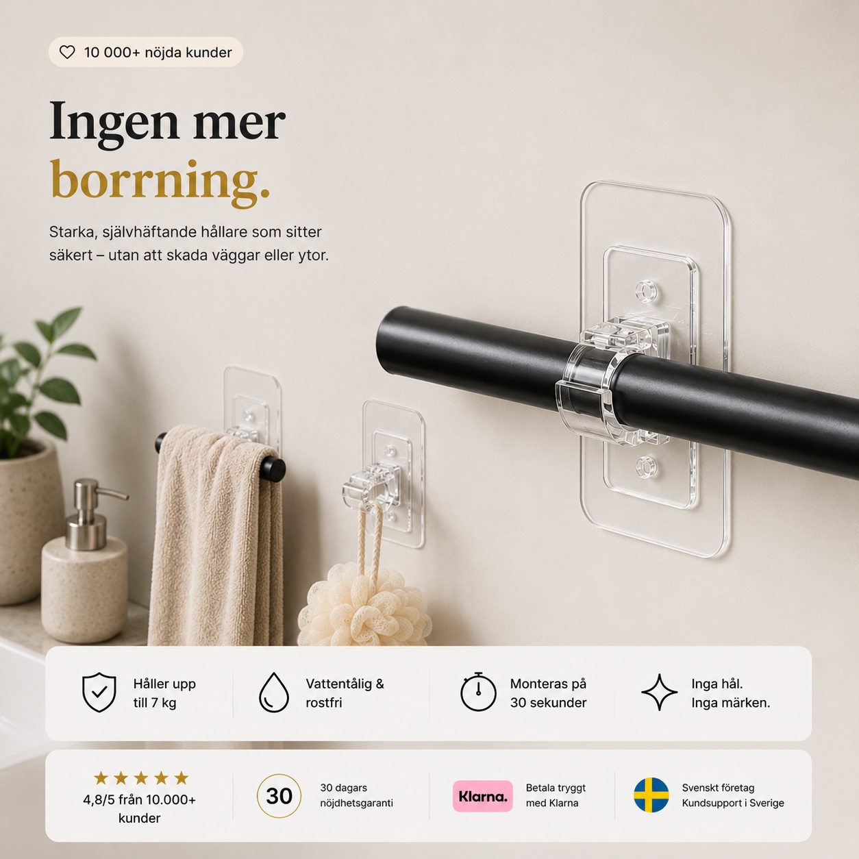 NoDrill™ Curtain Rod Hooks