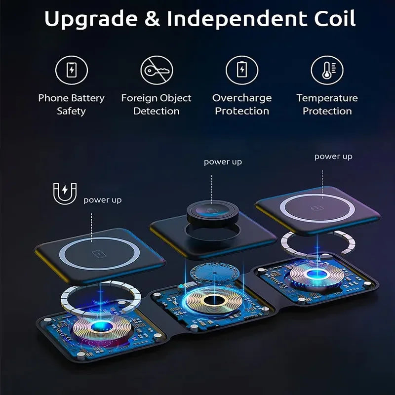 3-in-1 Foldable Magnetic Wireless Charger