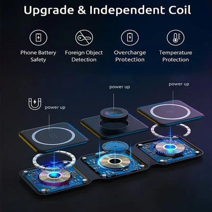 3-in-1 Foldable Magnetic Wireless Charger